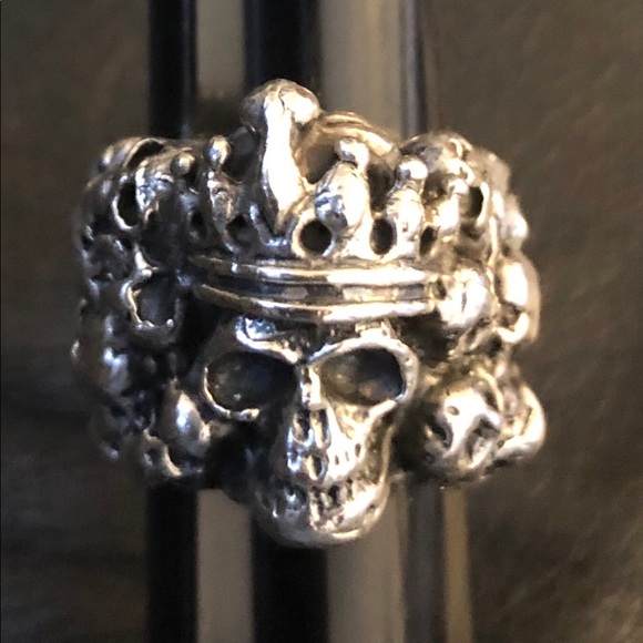 King Baby Sterling Silver Skull Ring One of a Kind